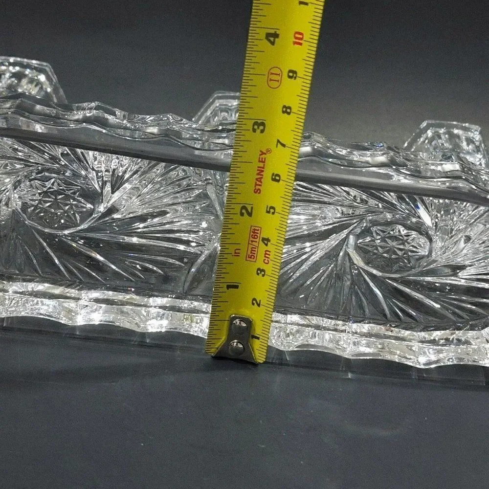 ‎Bohemia Czech Crystal 3 Candle Holder Candlabra